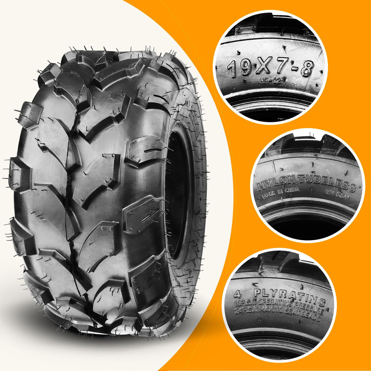 19x7-8 Tubeless Tire 1 Pack E27679