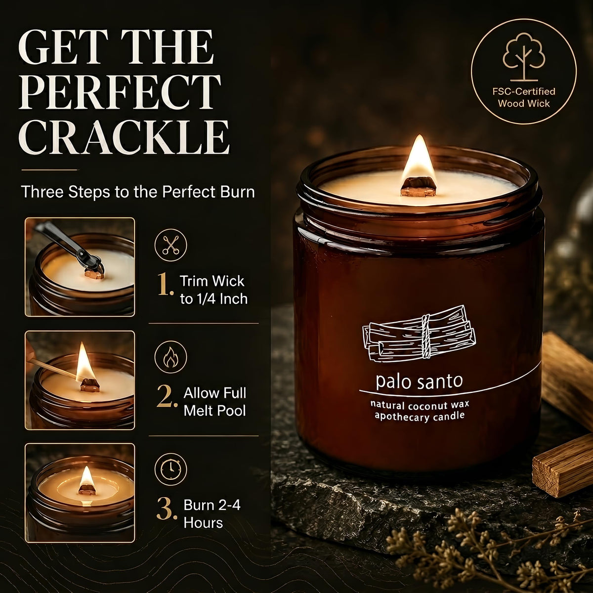 16 oz Wood Wick Candle X84842