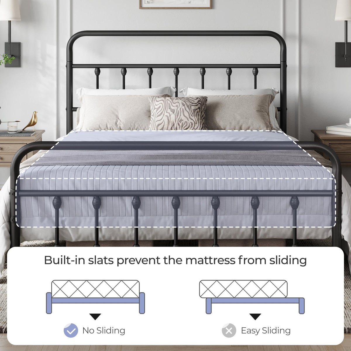 Queen Metal Platform Bed Frame F9970