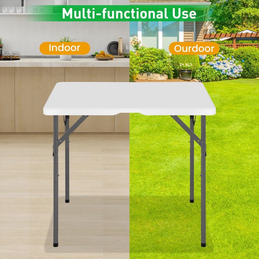 34 Inch Square Folding Table White D84170