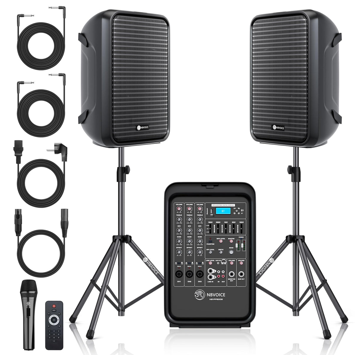 Portable All-in-One 2-Way PA System with 8-Channel Mixer N849286