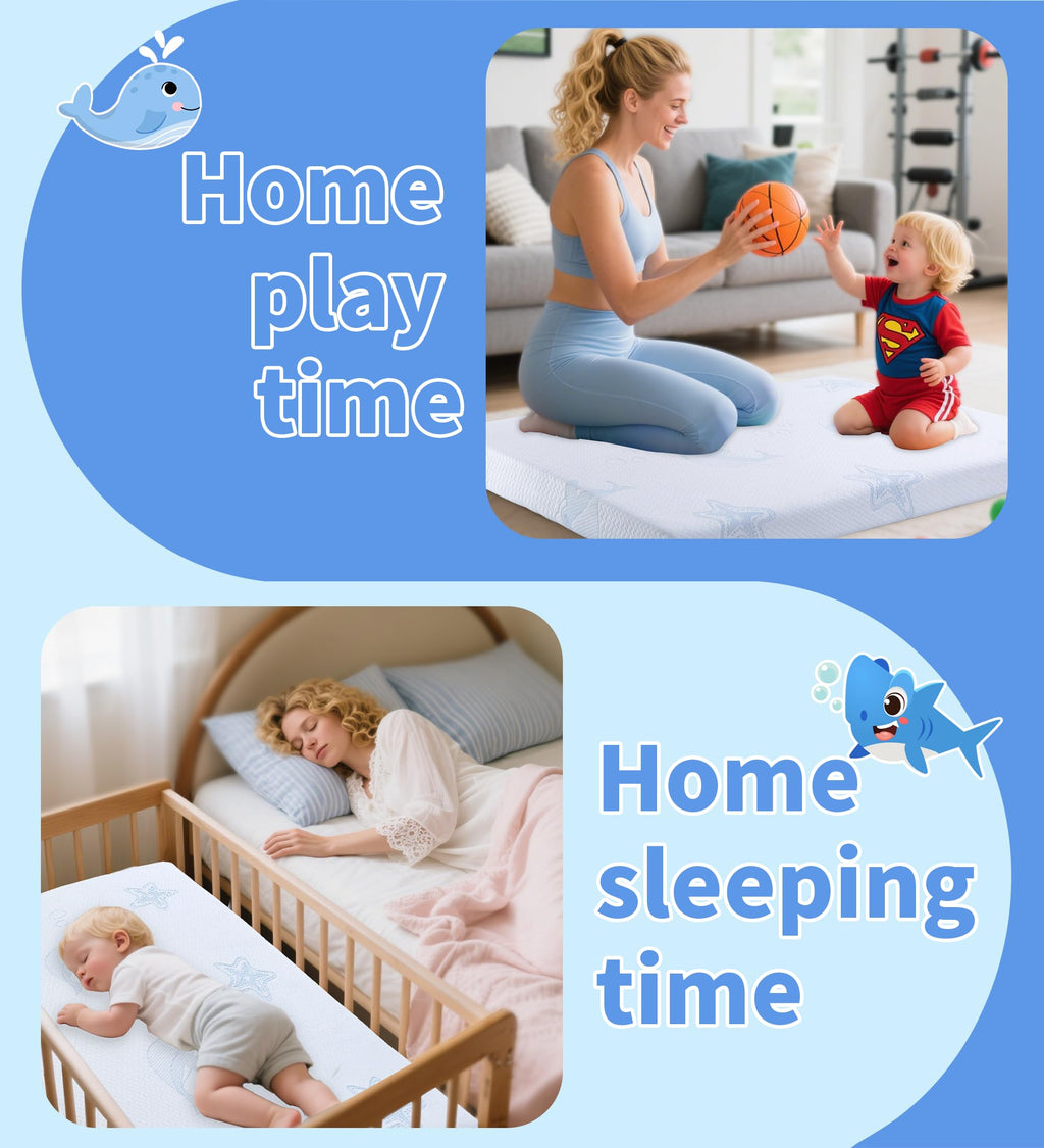 Dual-Sided Memory Foam Pack and Play Mattress with Removable Washable Cover Q7544