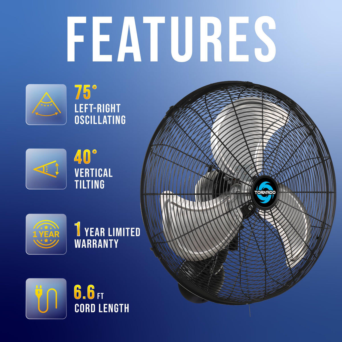 20 Inch Oscillating Wall Mount Fan 3 Speed 5250 CFM X92403