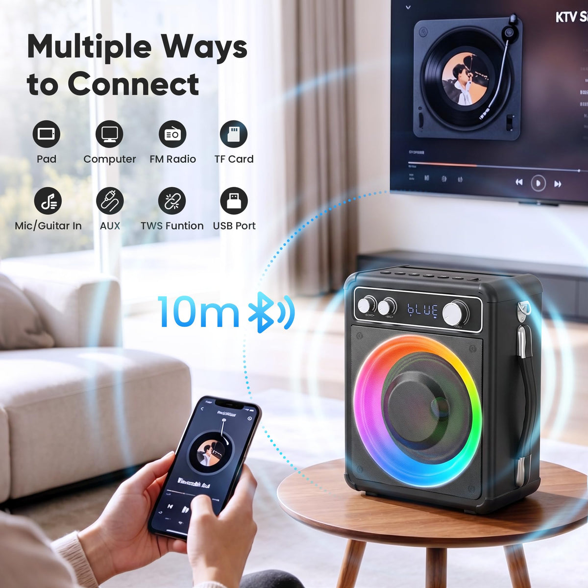 Karaoke Machine with 2 Wireless Mics S5610