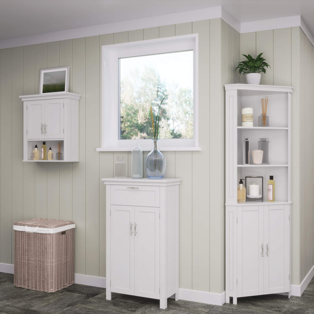 White Two-Door Wall Mount Medicine Cabinet J978372