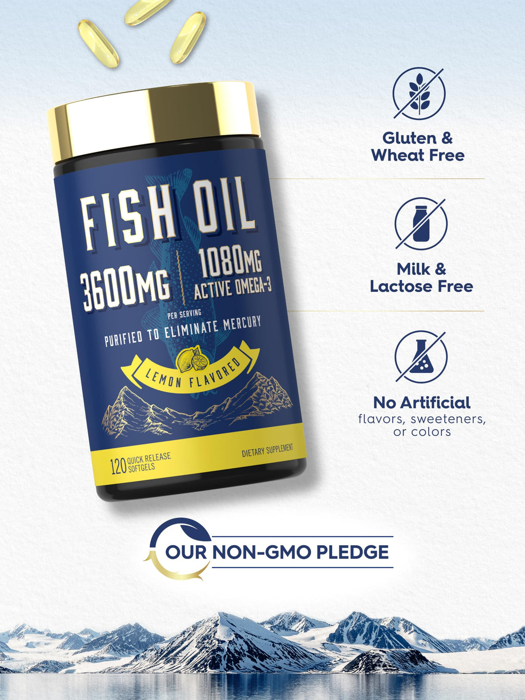 Fish Oil 3600mg 1080mg Omega 3 120 Count R13606