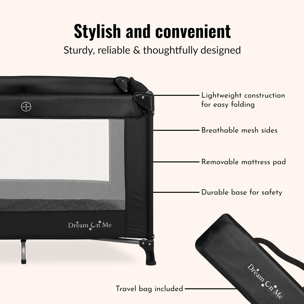 Portable Playard with Carry Bag, Black X3260