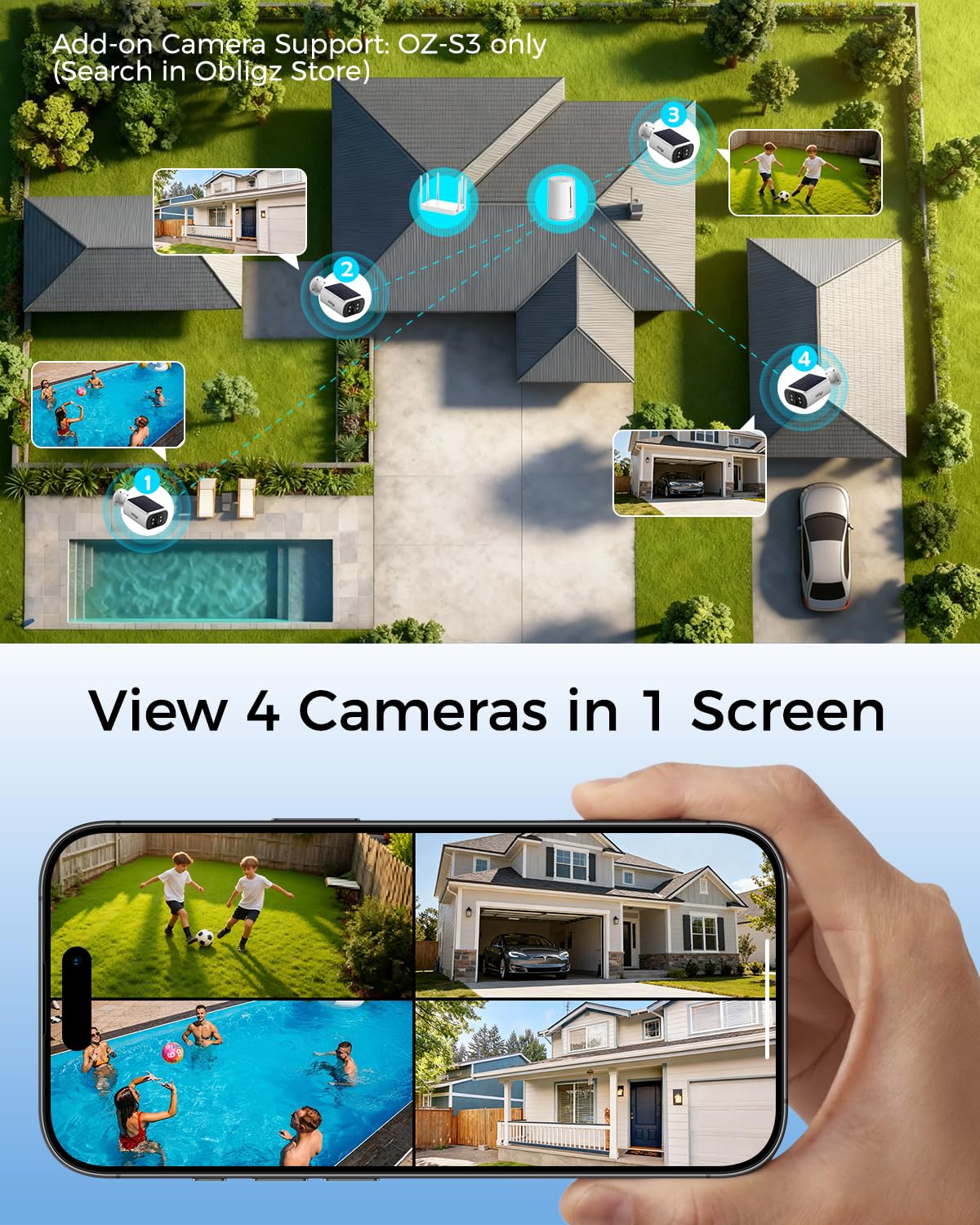 4MP Solar Security Cameras Wireless Outdoor L7024