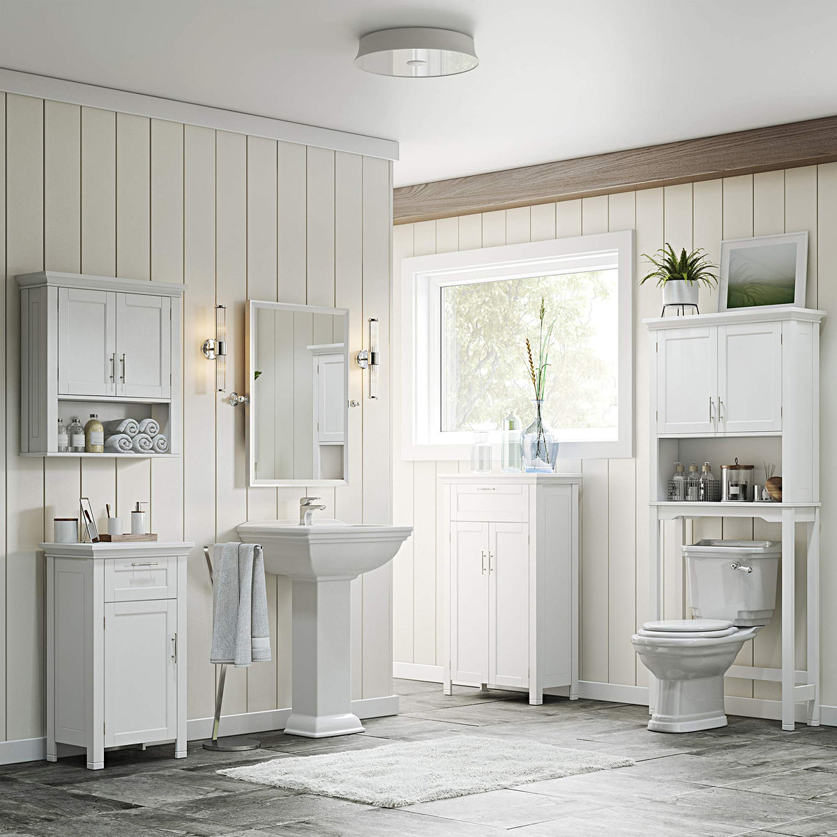 White Two-Door Wall Mount Medicine Cabinet J978372