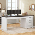 White Office Desk with 3 Drawers G8824