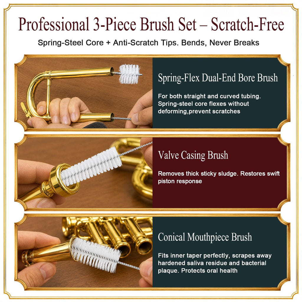 Trumpet Cleaning Kit with Oil, Grease & Brushes Z191
