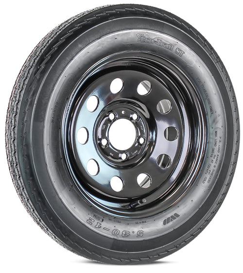 2-Pack Trailer Tire Rim Assembly 5.30-12 5 Lug Black Y63515