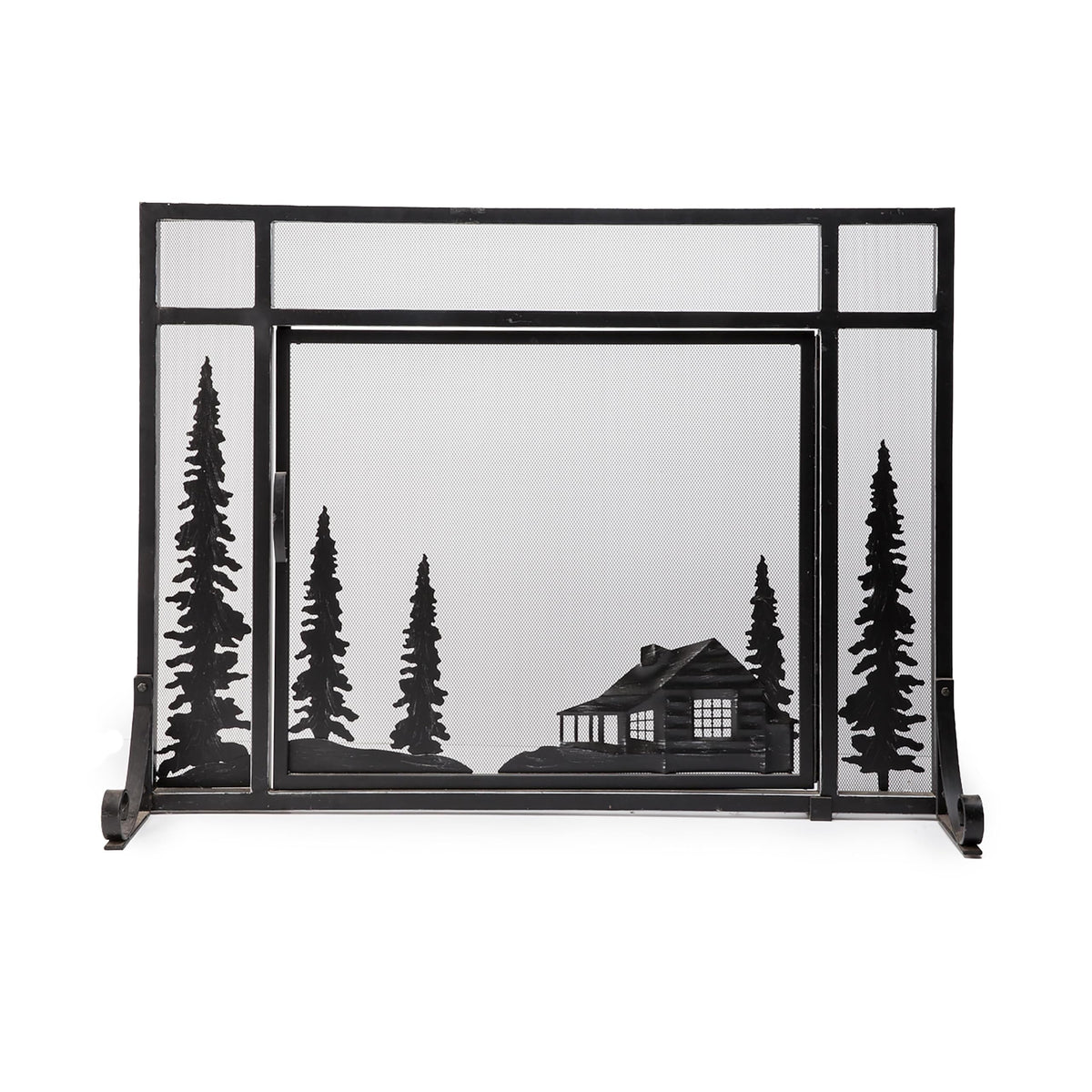 Black Metal Fireplace Screen A7079