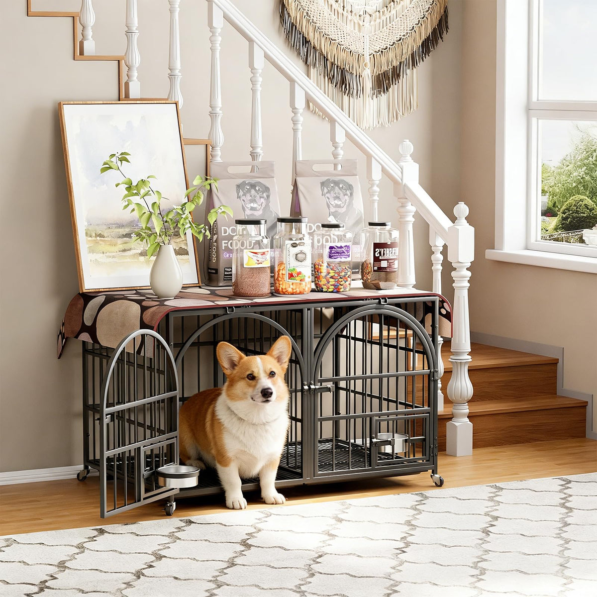 42" Heavy Duty Metal Dog Crate with Divider W937