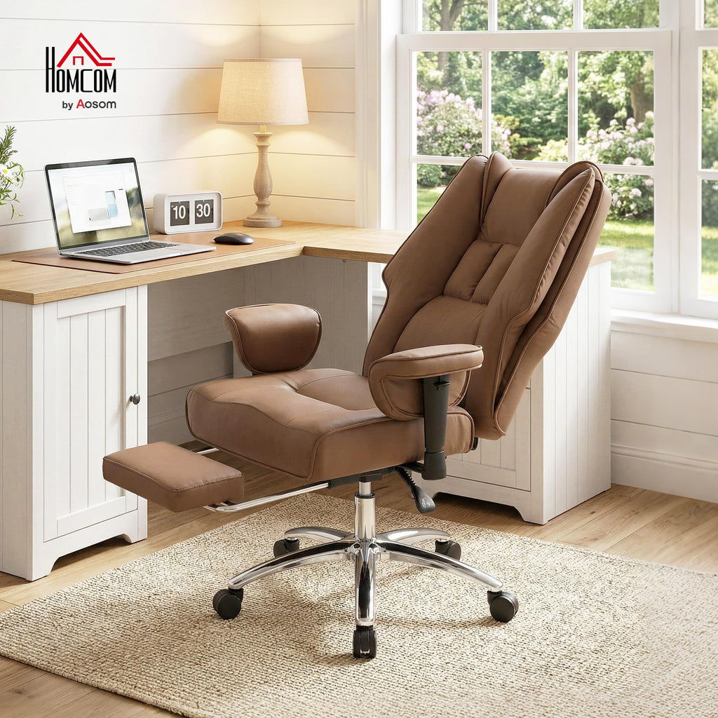 Brown Ergonomic Reclining Office Chair with Footrest B947082
