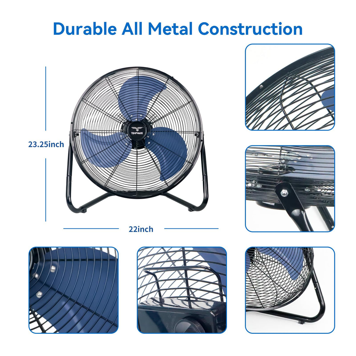 20 Inch High Velocity Industrial Floor Fan Q8909