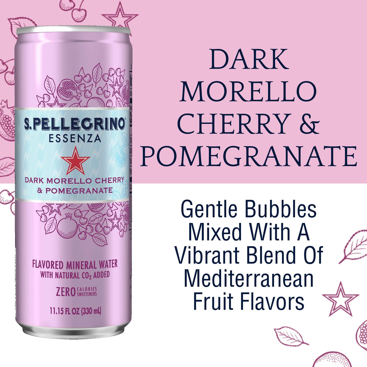 Dark Morello Cherry & Pomegranate Sparkling Water 11.2 Fl Oz (pack of 8) B7548