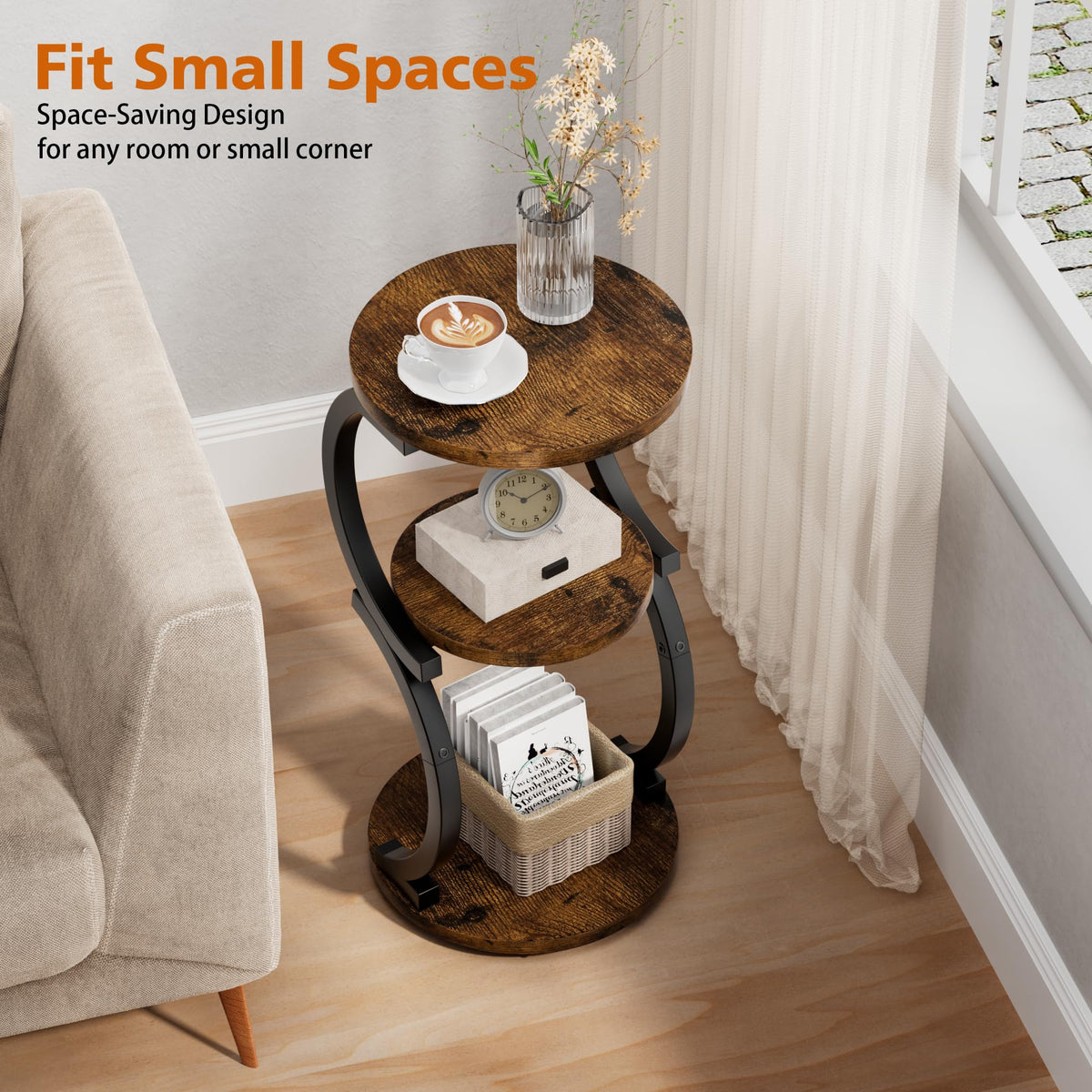 3-Tier Round Side Table W36538