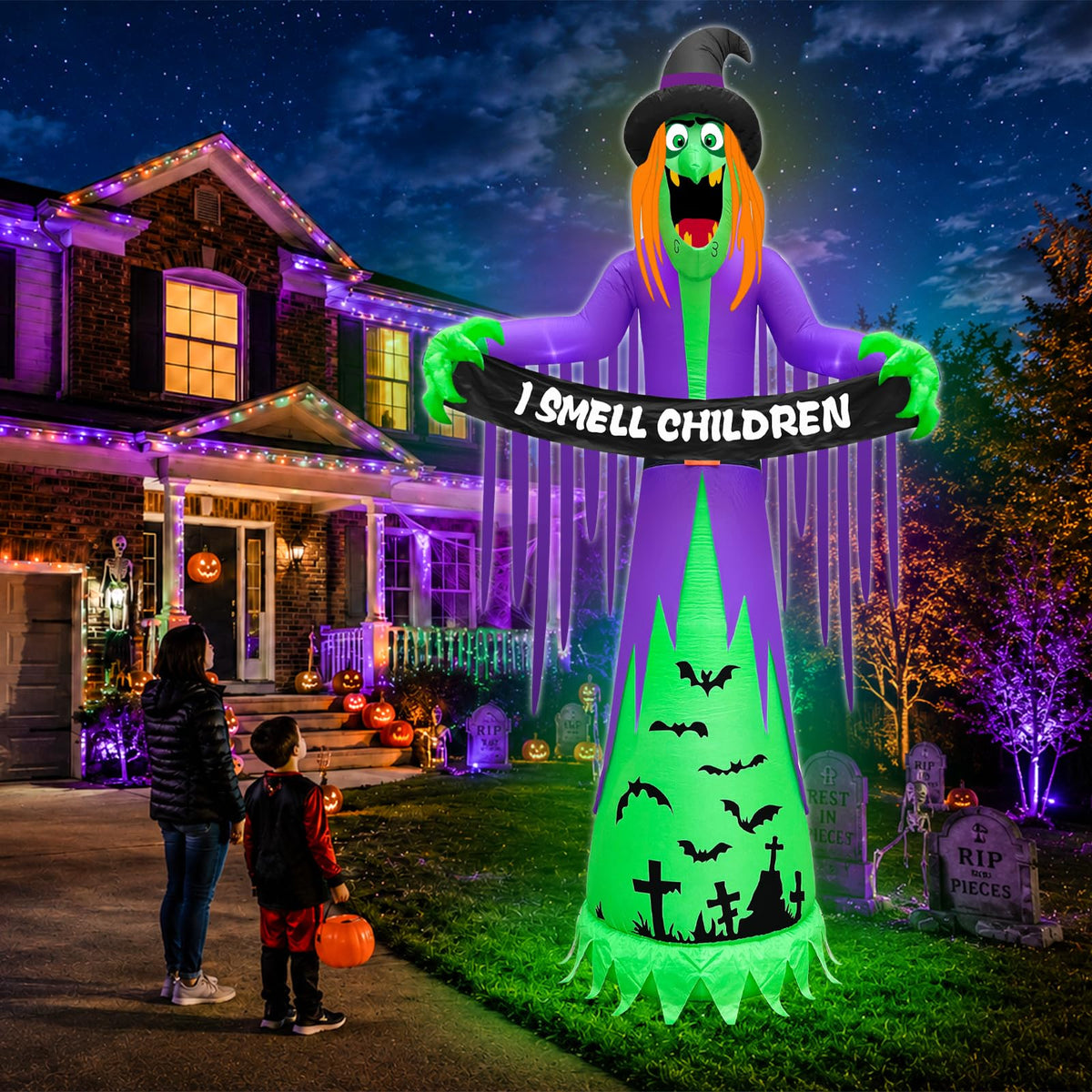 12FT Halloween Inflatables Witch Decorations Y8240
