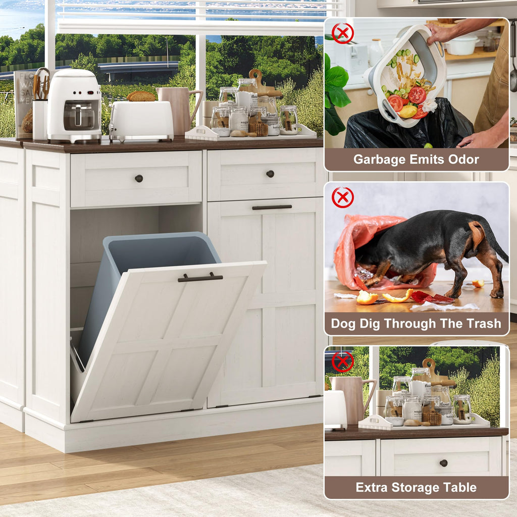 13 Gallon Double Tilt-Out Trash Can Cabinet G25465