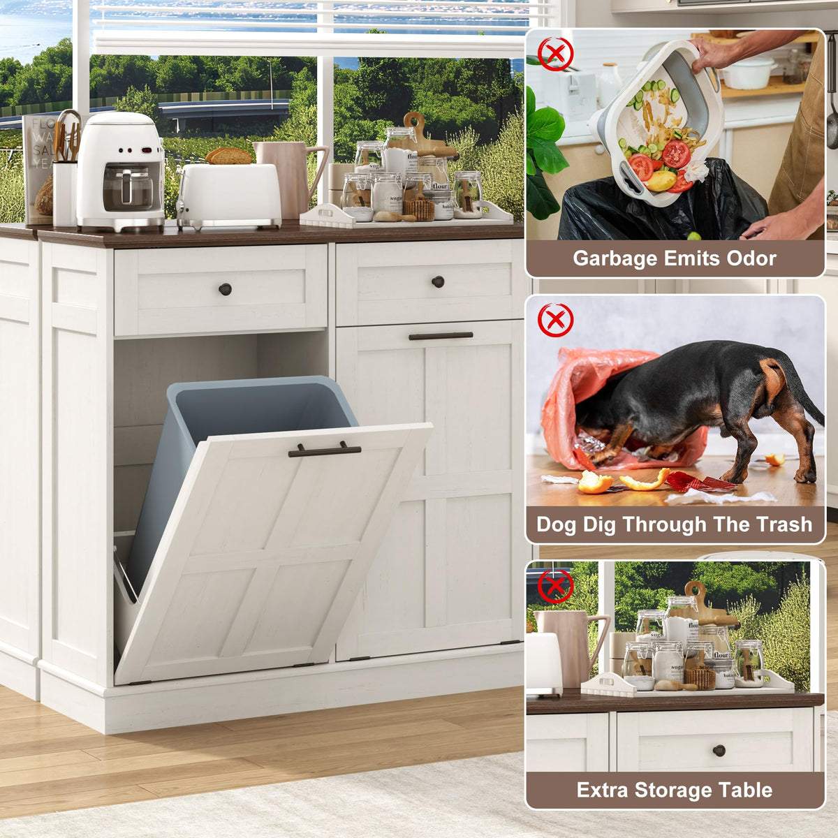 13 Gallon Double Tilt-Out Trash Can Cabinet G25465