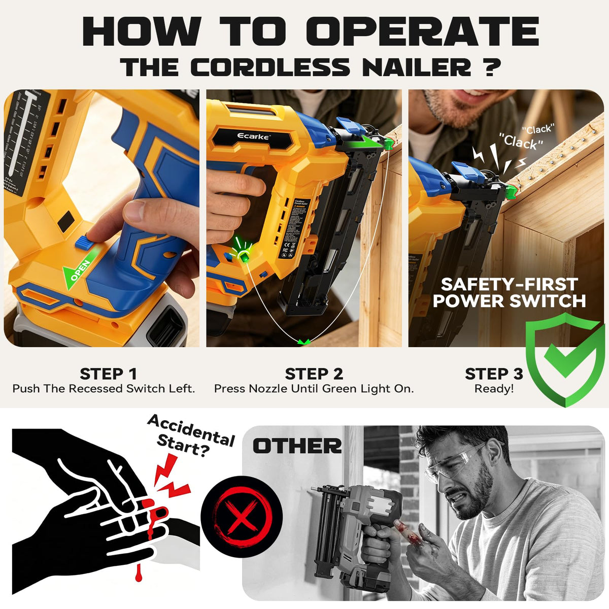 16 Gauge Cordless Straight Brad Nailer B614496