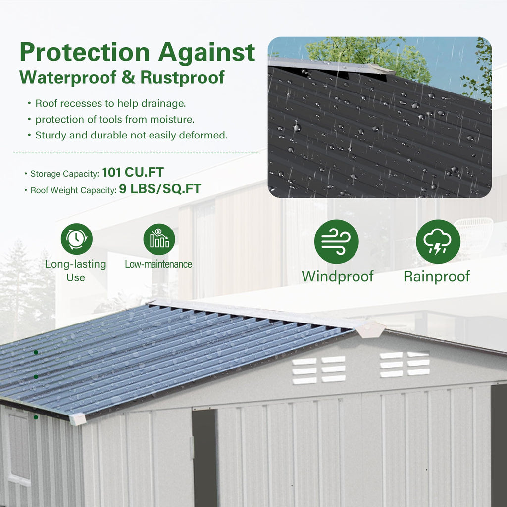 10x14 FT Outdoor Metal Storage Shed I26254