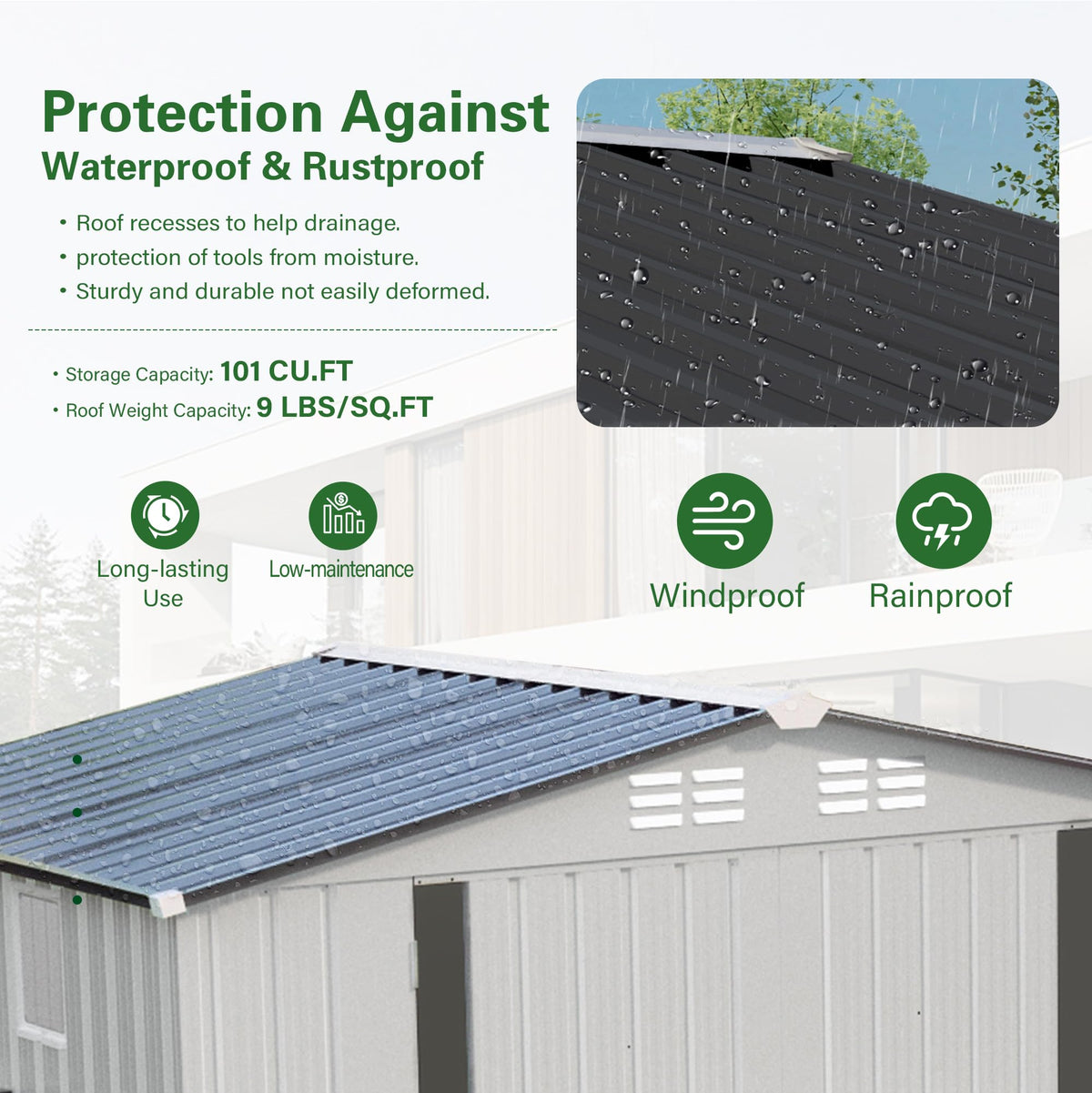 10x14 FT Outdoor Metal Storage Shed I26254