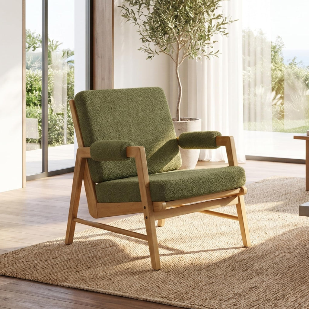 Boucle Upholstered Accent Chair Set of 2 O898