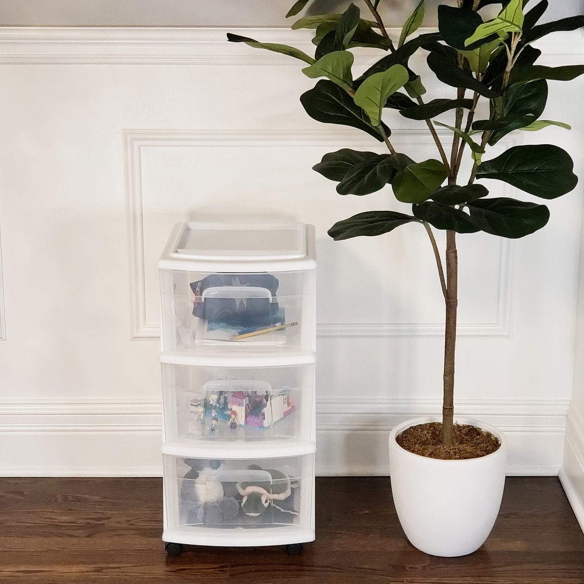 3-Drawer Cart White H2448