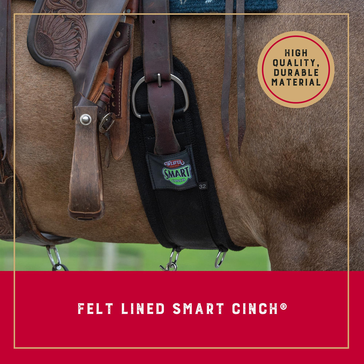 Black 36-Inch Nylon Felt Lined Straight Cinch G778