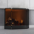 Iron 3-Panel Fireplace Screen Spark Guard W44361
