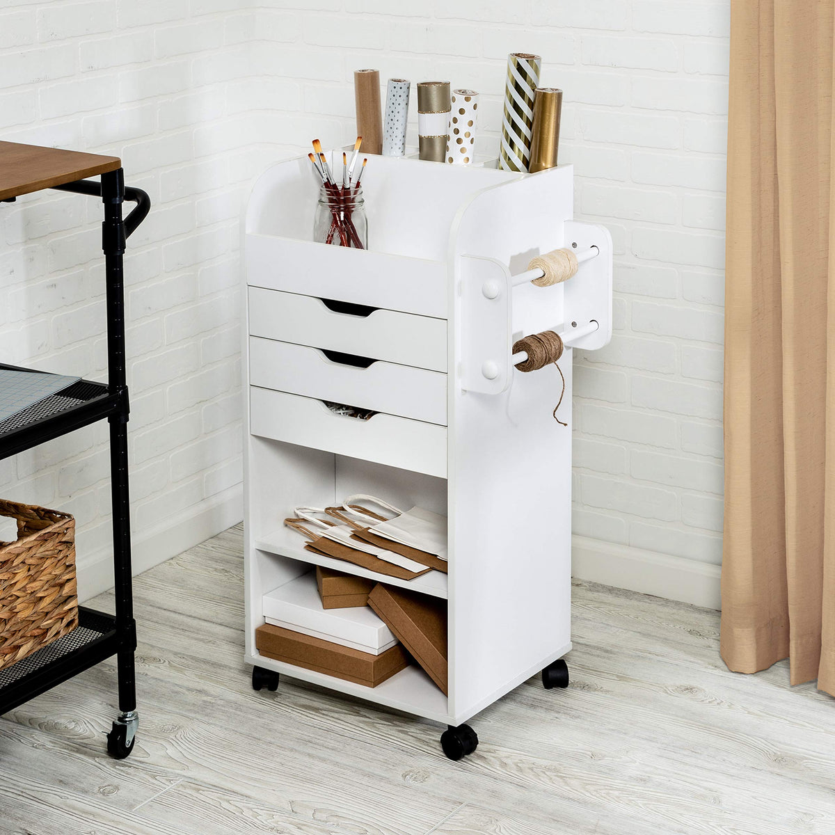 Rolling Craft Storage Cart with Locking Wheels Z506102