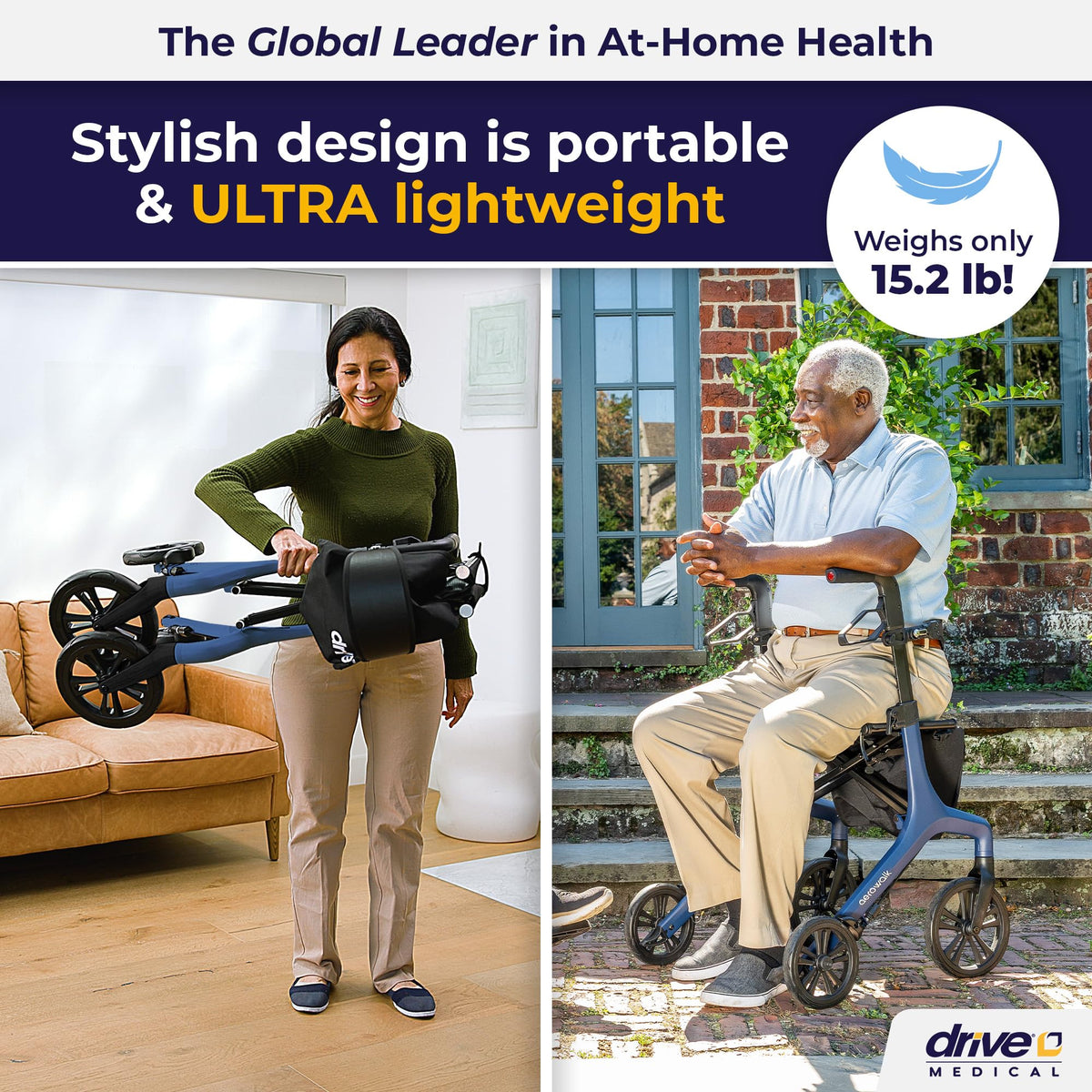 Blue 15.2 lb Rollator V7213